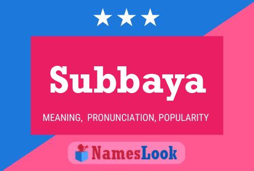 ملصق اسم Subbaya