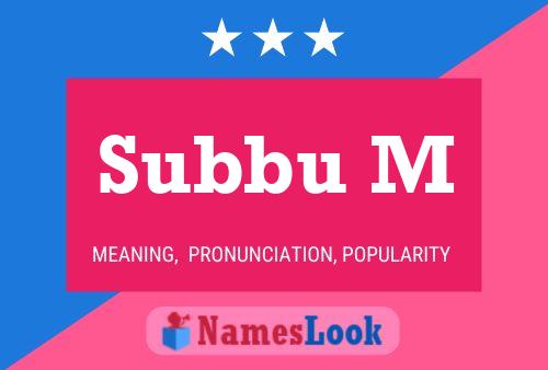 ملصق اسم Subbu M