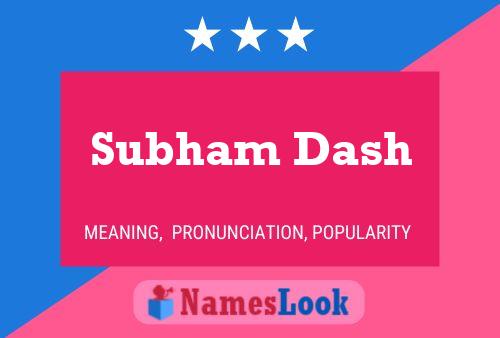 ملصق اسم Subham Dash