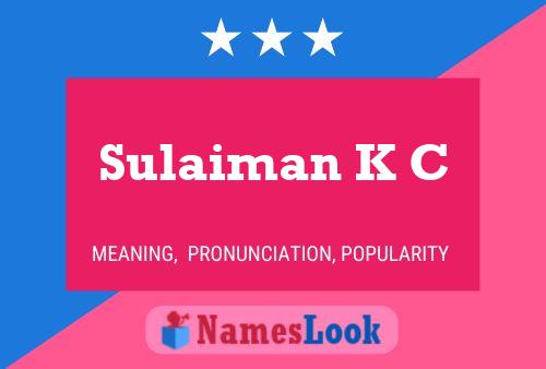 ملصق اسم Sulaiman K C