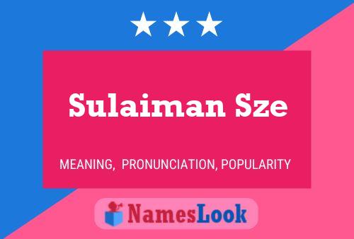 ملصق اسم Sulaiman Sze