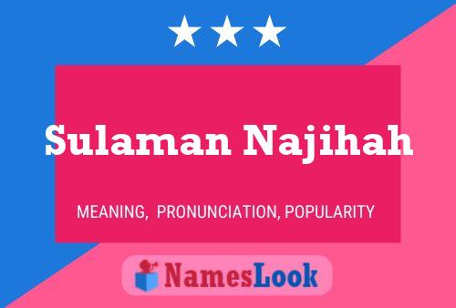 ملصق اسم Sulaman Najihah