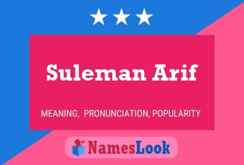 ملصق اسم Suleman Arif