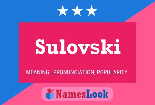 ملصق اسم Sulovski