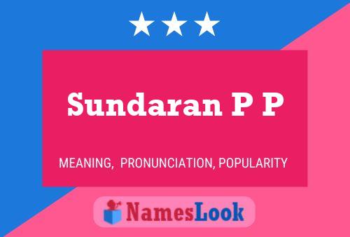 ملصق اسم Sundaran P P