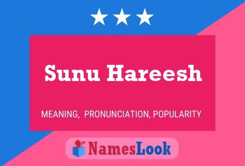 ملصق اسم Sunu Hareesh