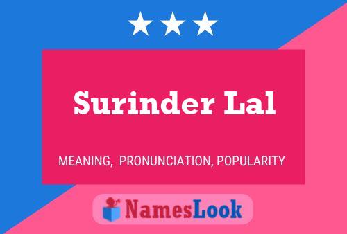 ملصق اسم Surinder Lal