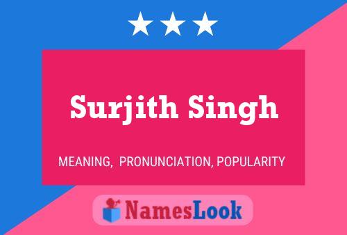 ملصق اسم Surjith Singh