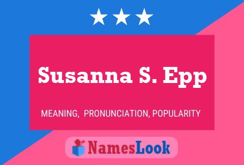 ملصق اسم Susanna S. Epp