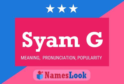 ملصق اسم Syam G