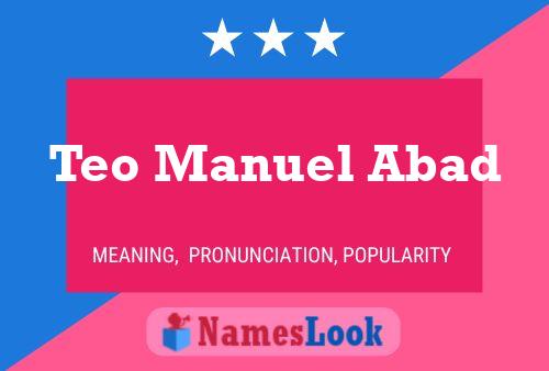 ملصق اسم Teo Manuel Abad