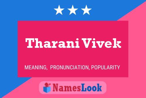 ملصق اسم Tharani Vivek