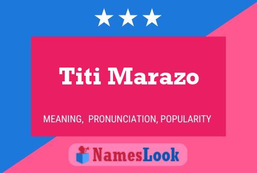 ملصق اسم Titi Marazo