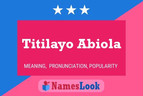 ملصق اسم Titilayo Abiola