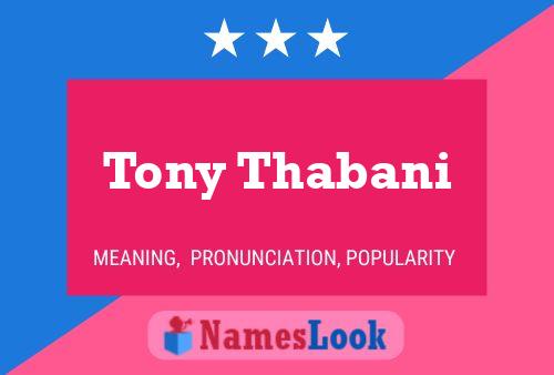 ملصق اسم Tony Thabani