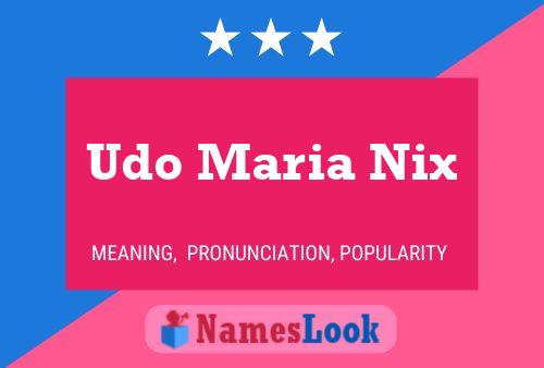 ملصق اسم Udo Maria Nix