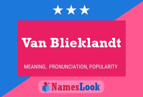 ملصق اسم Van Blieklandt