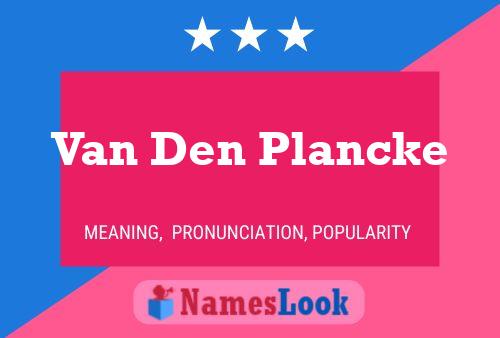 ملصق اسم Van Den Plancke