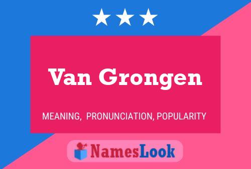 ملصق اسم Van Grongen