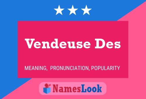 ملصق اسم Vendeuse Des