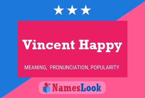 ملصق اسم Vincent Happy