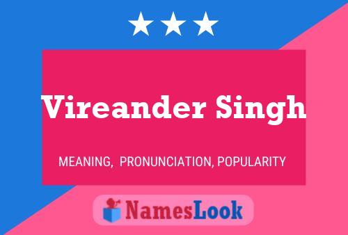 ملصق اسم Vireander Singh