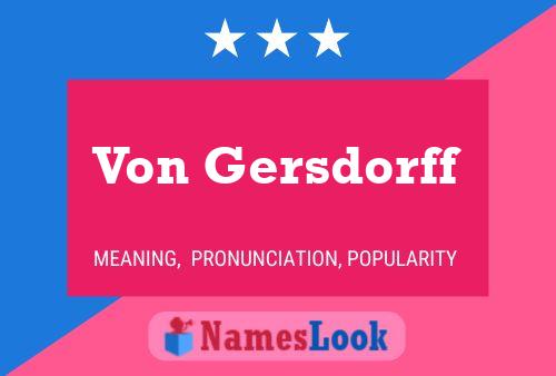 ملصق اسم Von Gersdorff