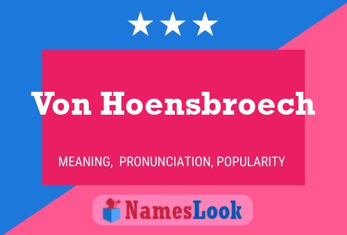 ملصق اسم Von Hoensbroech