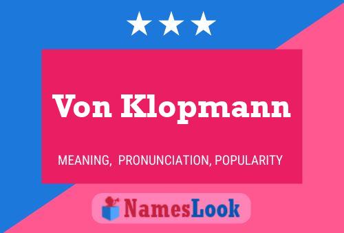 ملصق اسم Von Klopmann