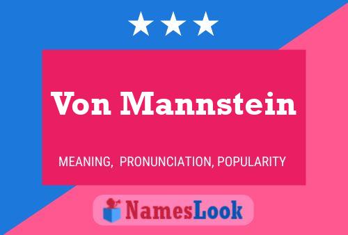 ملصق اسم Von Mannstein