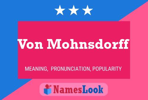 ملصق اسم Von Mohnsdorff