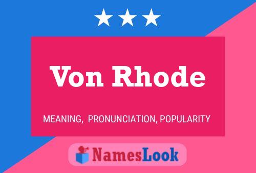 ملصق اسم Von Rhode