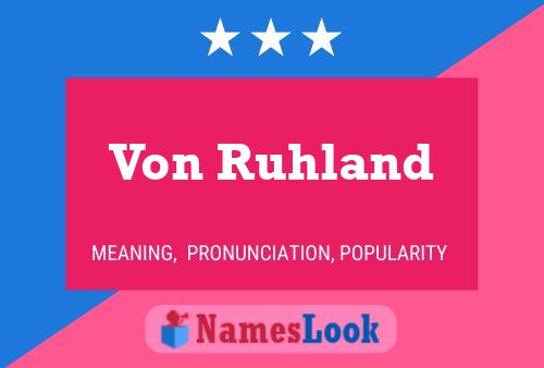 ملصق اسم Von Ruhland