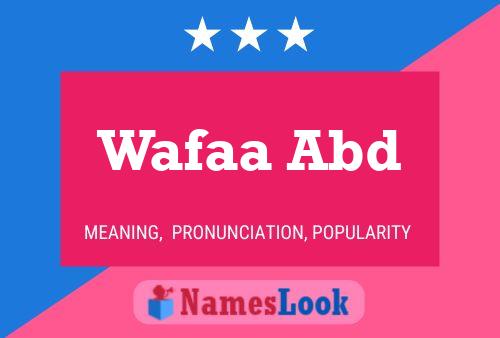 ملصق اسم Wafaa Abd