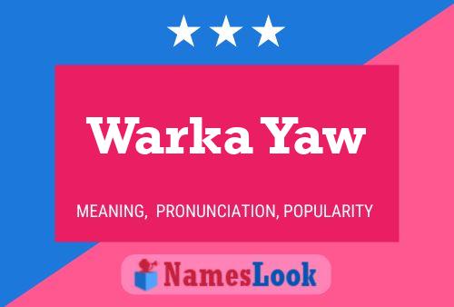 ملصق اسم Warka Yaw