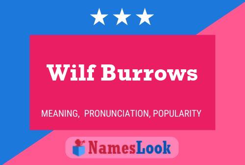 ملصق اسم Wilf Burrows