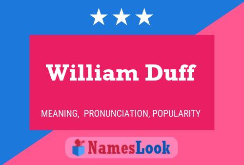 ملصق اسم William Duff