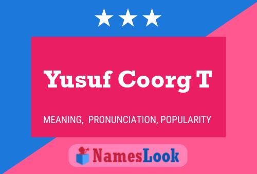 ملصق اسم Yusuf Coorg T