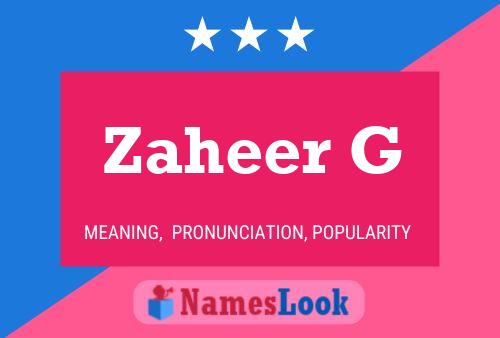 ملصق اسم Zaheer G