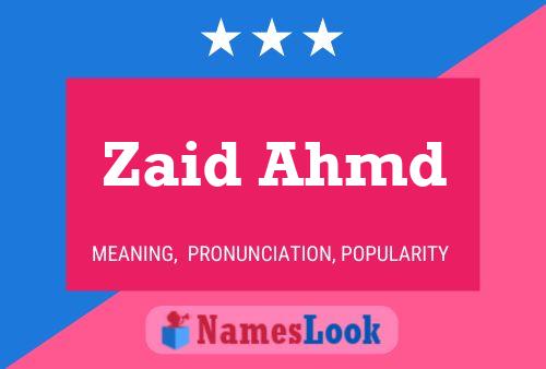 ملصق اسم Zaid Ahmd