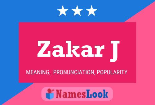 ملصق اسم Zakar J