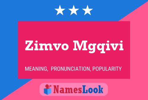 ملصق اسم Zimvo Mgqivi